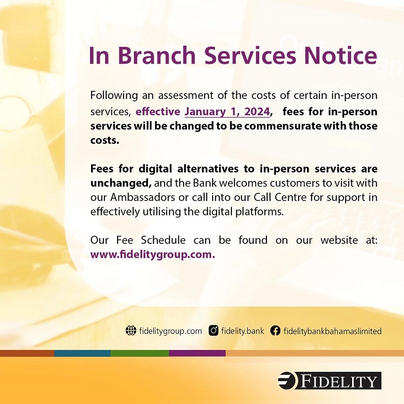 In Branch Services Notice